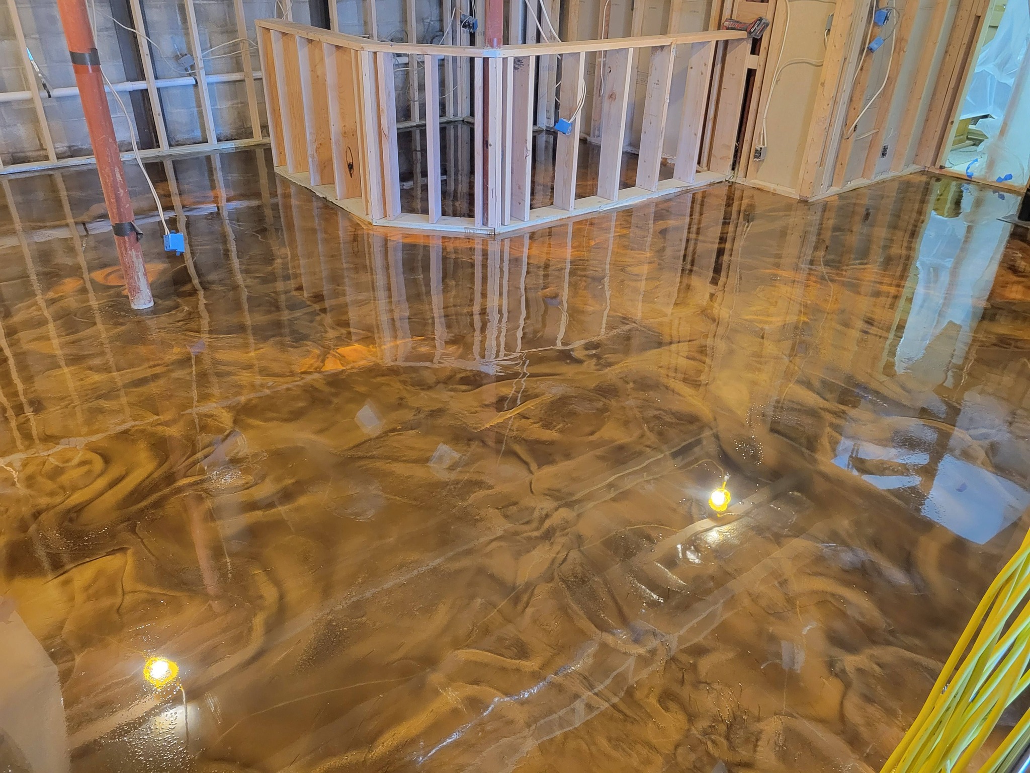 Custom garage floor installation
